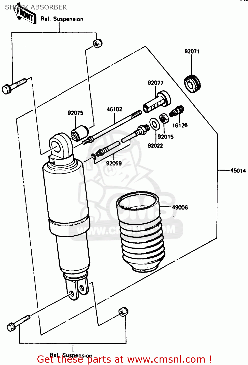 SHOCK ABSORBER ZX500A3 1987 NORWAY AR / KPH