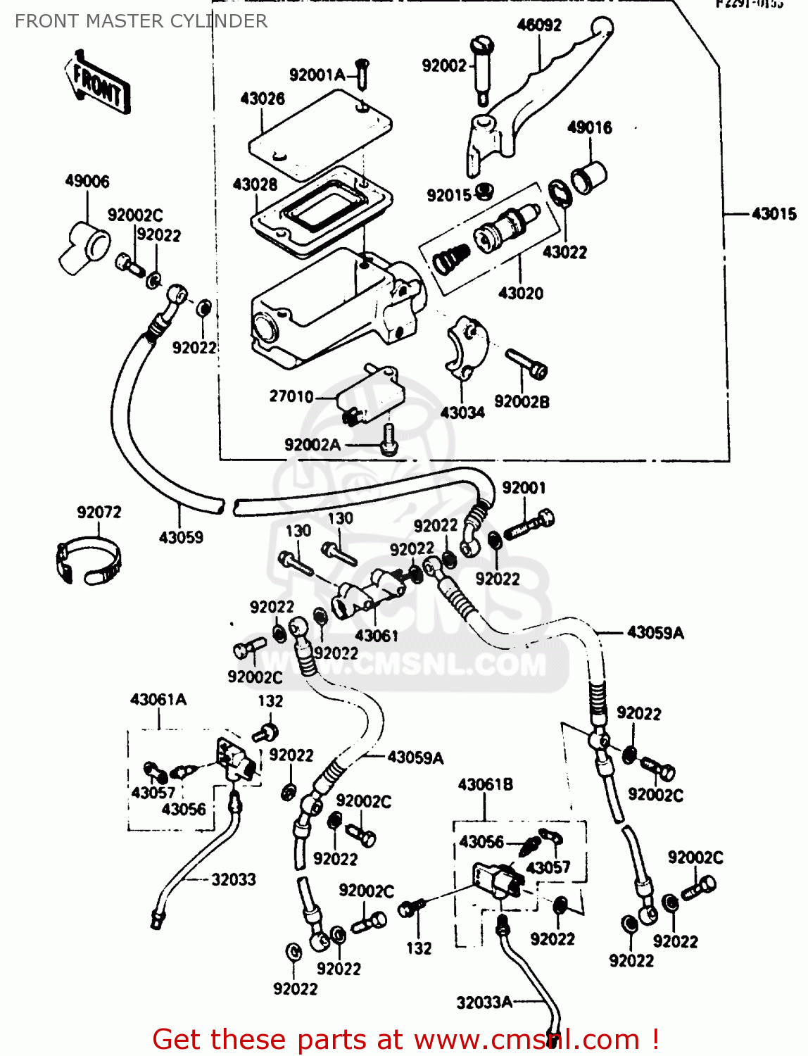 FRONT MASTER CYLINDER ZX500A3 1987 NORWAY AR / KPH