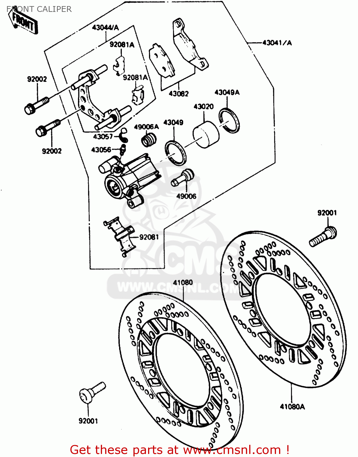 FRONT CALIPER ZX500A3 1987 NORWAY AR / KPH