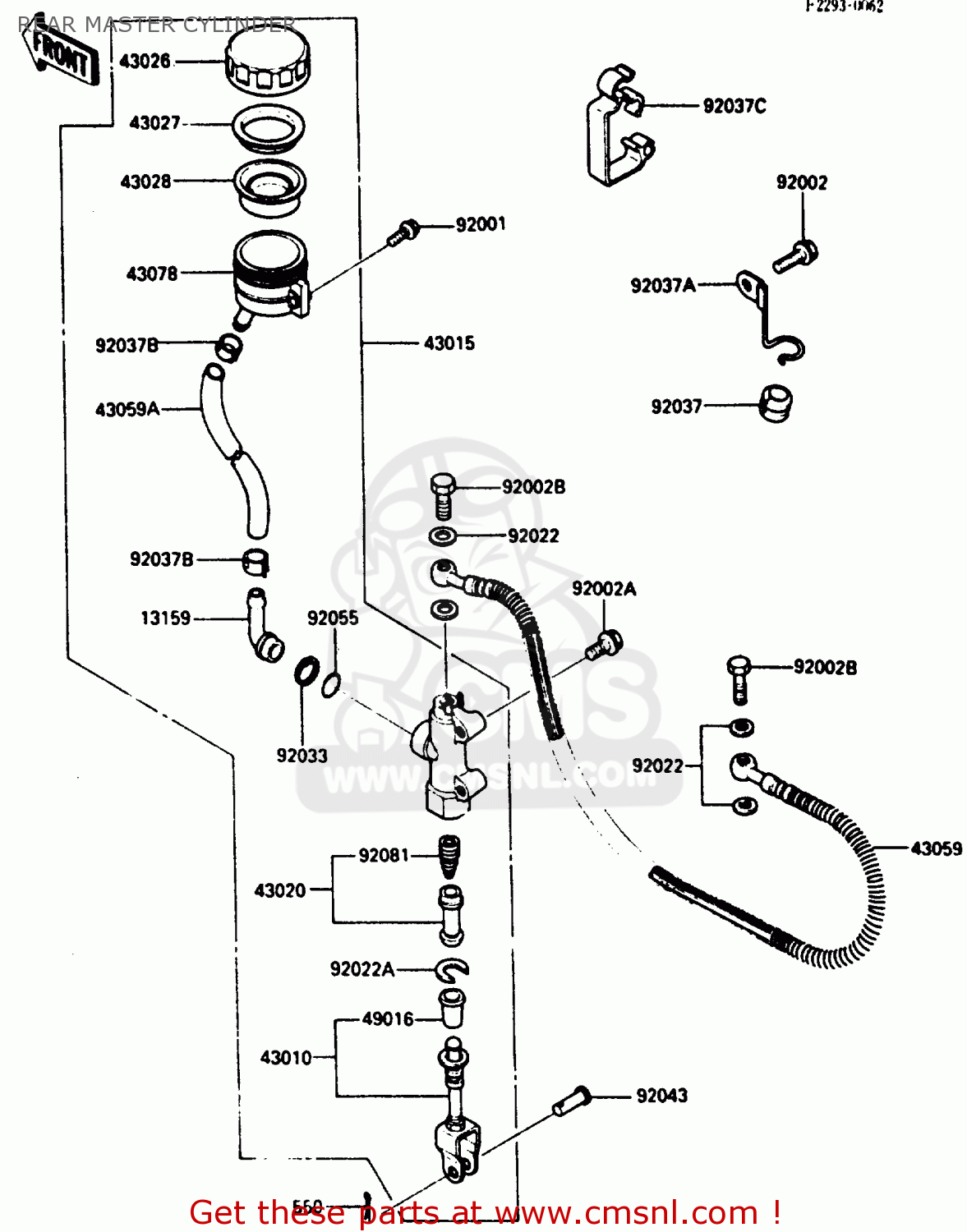 REAR MASTER CYLINDER ZX500A3 1987 NORWAY AR / KPH