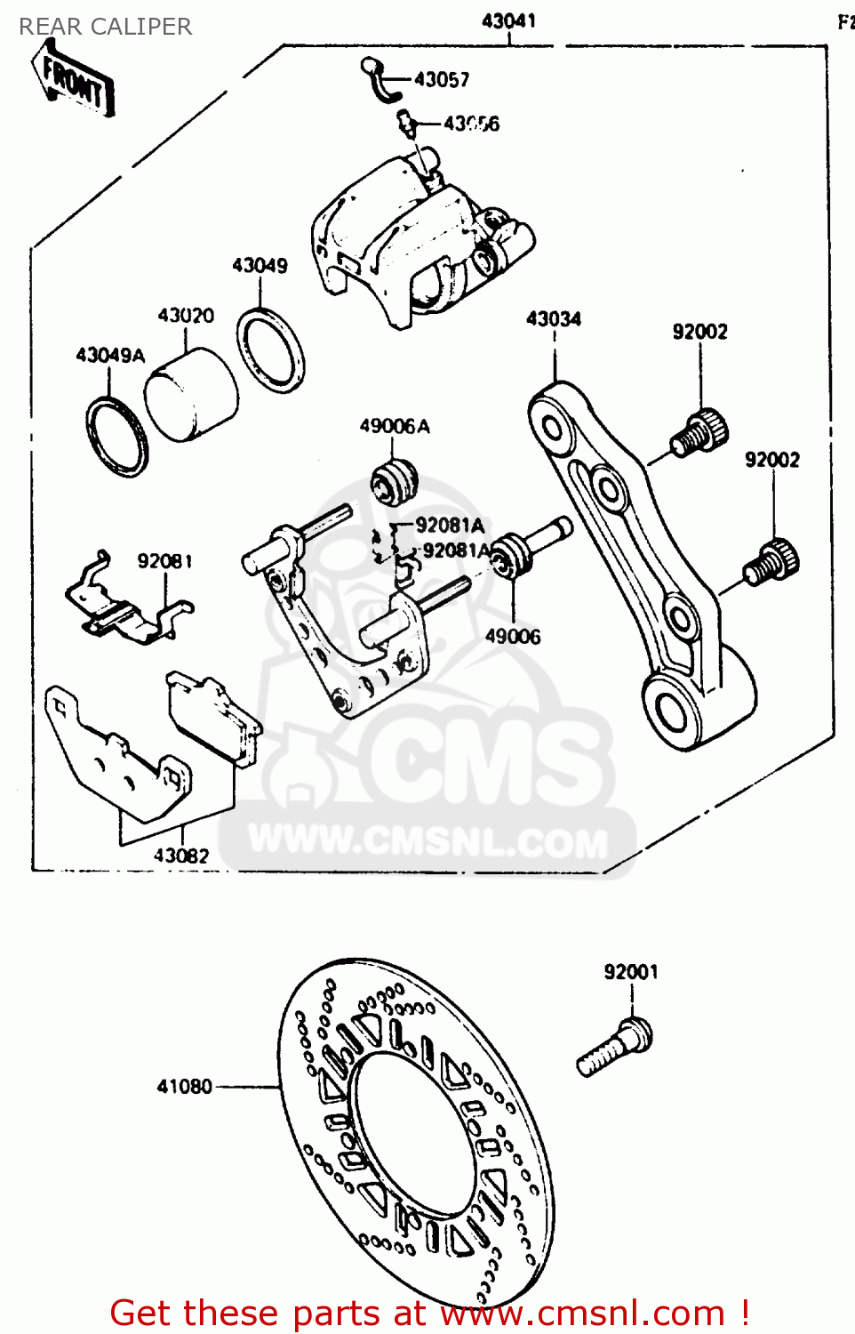 REAR CALIPER ZX500A3 1987 NORWAY AR / KPH