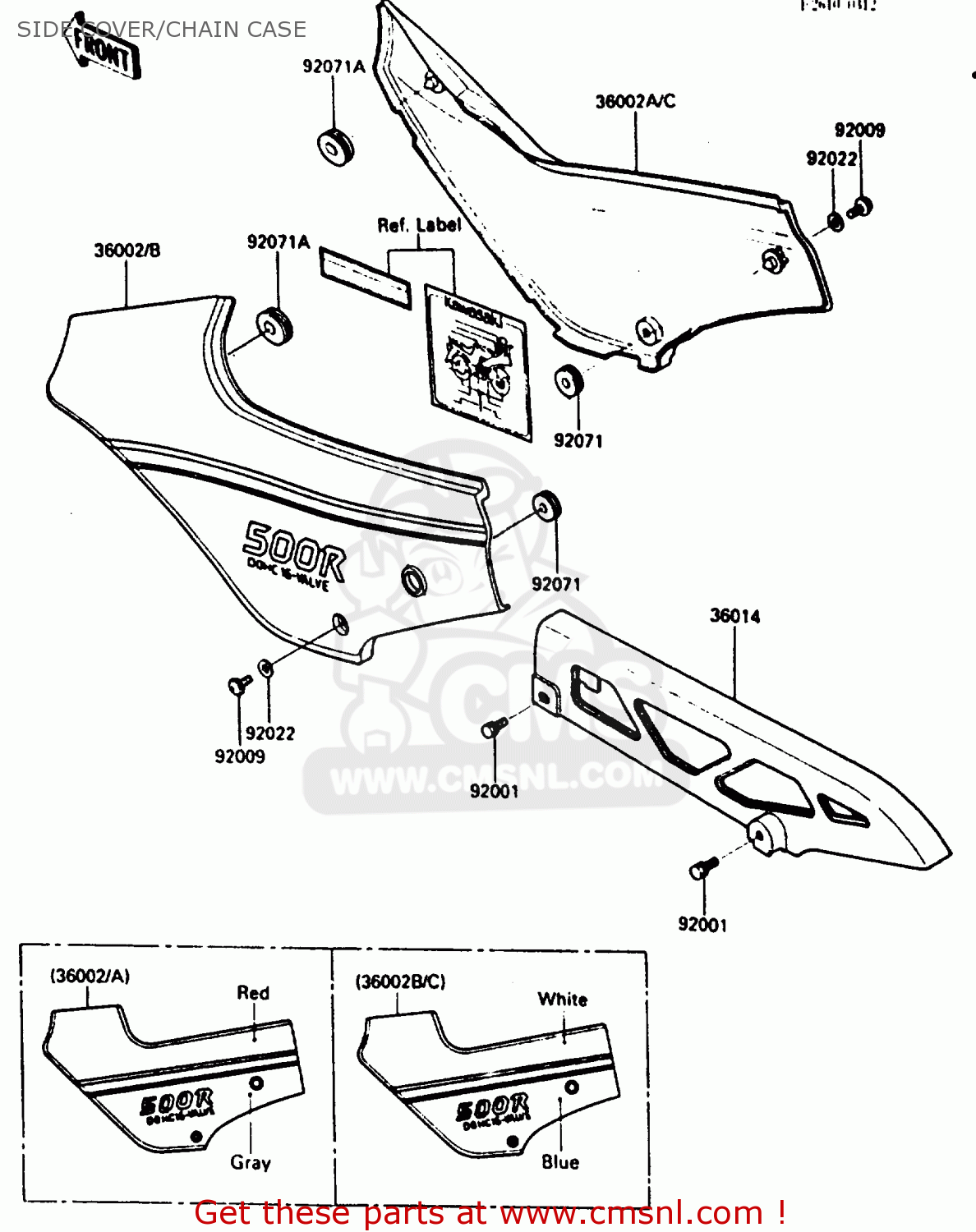 SIDE COVER/CHAIN CASE ZX500A3 1987 NORWAY AR / KPH