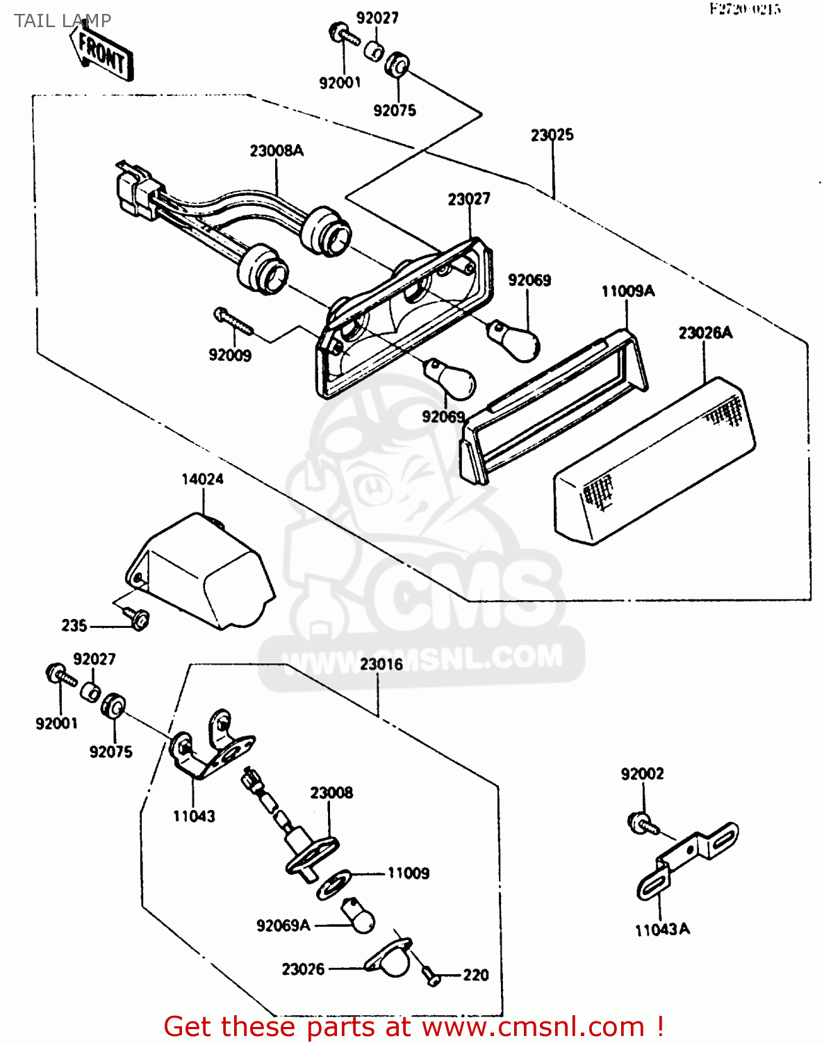TAIL LAMP ZX500A3 1987 NORWAY AR / KPH