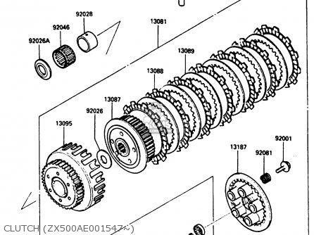 CLUTCH (ZX500AE001547~) - ZX500A3 1987 NORWAY AR / KPH