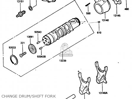 CHANGE DRUM/SHIFT FORK - ZX500A3 1987 NORWAY AR / KPH