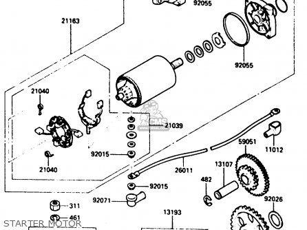 STARTER MOTOR - ZX500A3 1987 NORWAY AR / KPH