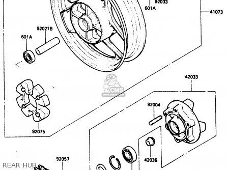 REAR HUB - ZX500A3 1987 NORWAY AR / KPH
