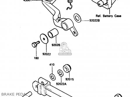 BRAKE PEDAL - ZX500A3 1987 NORWAY AR / KPH