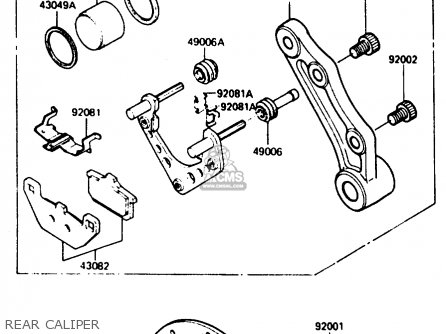 REAR CALIPER - ZX500A3 1987 NORWAY AR / KPH
