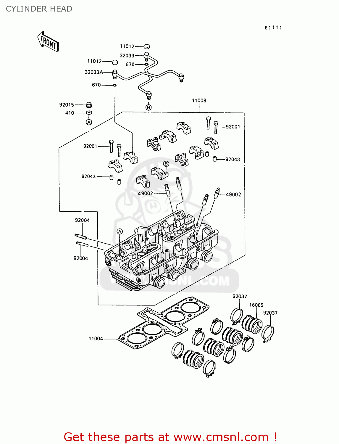 CYLINDER HEAD ZX500B1 GPX500R 1988 AUSTRIA NR