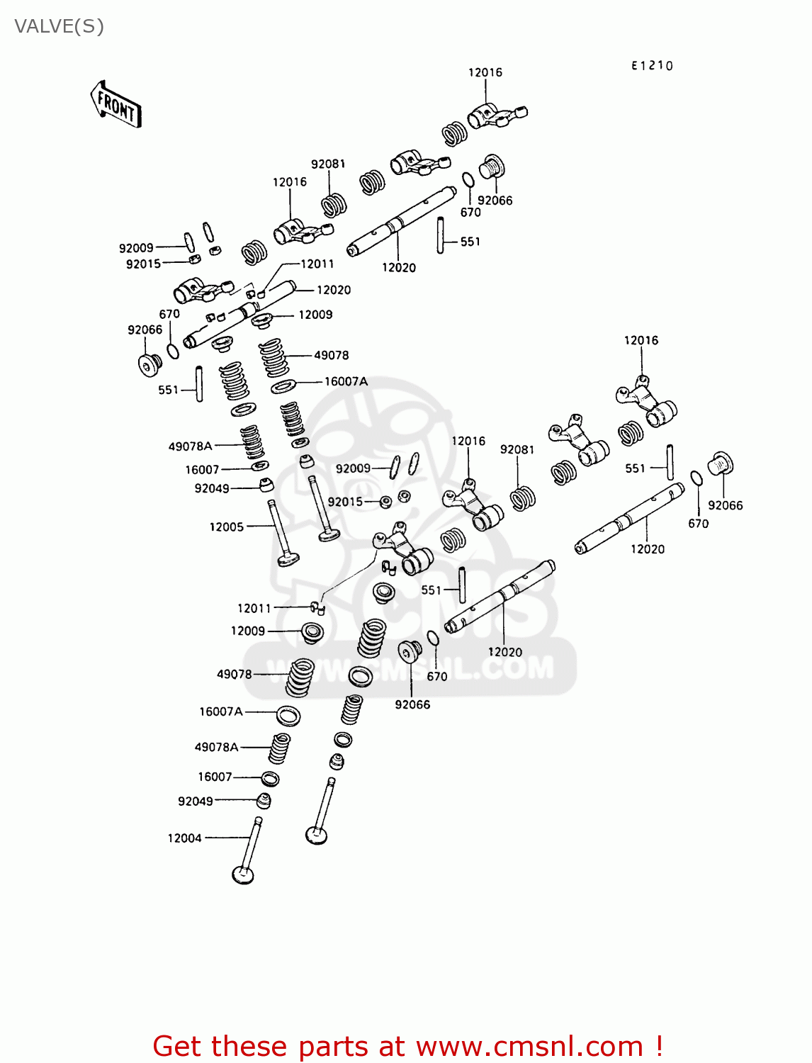 VALVE(S) ZX500B1 GPX500R 1988 AUSTRIA NR