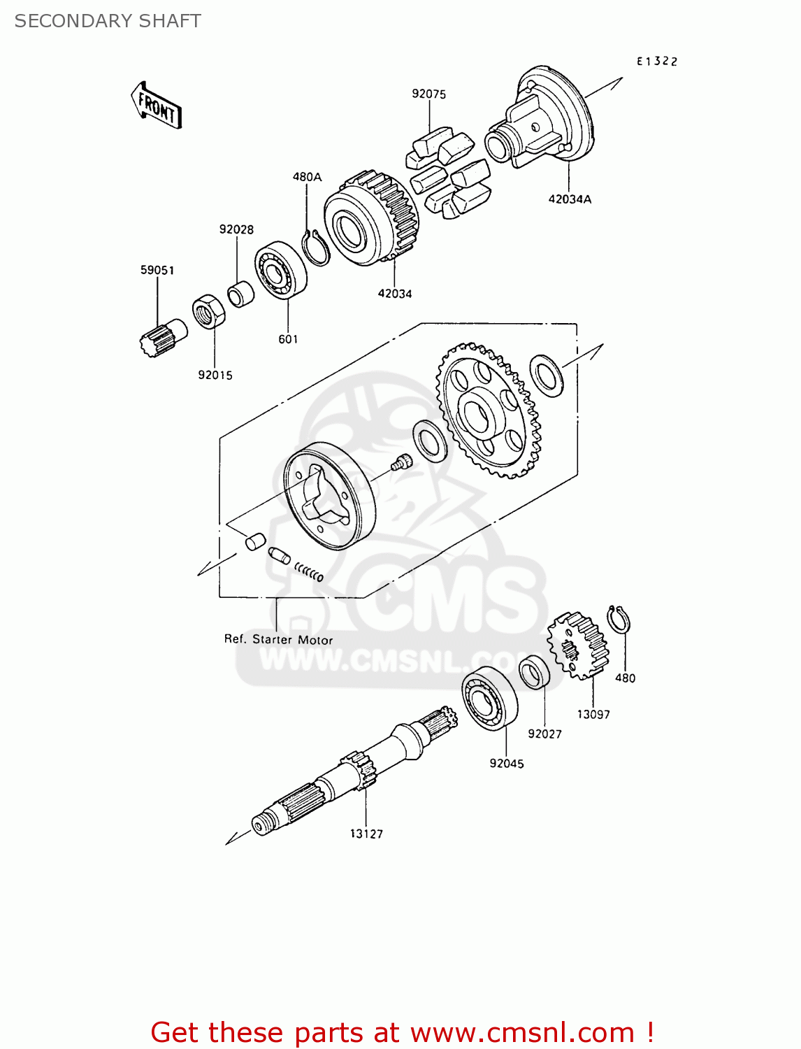 SECONDARY SHAFT ZX500B1 GPX500R 1988 AUSTRIA NR