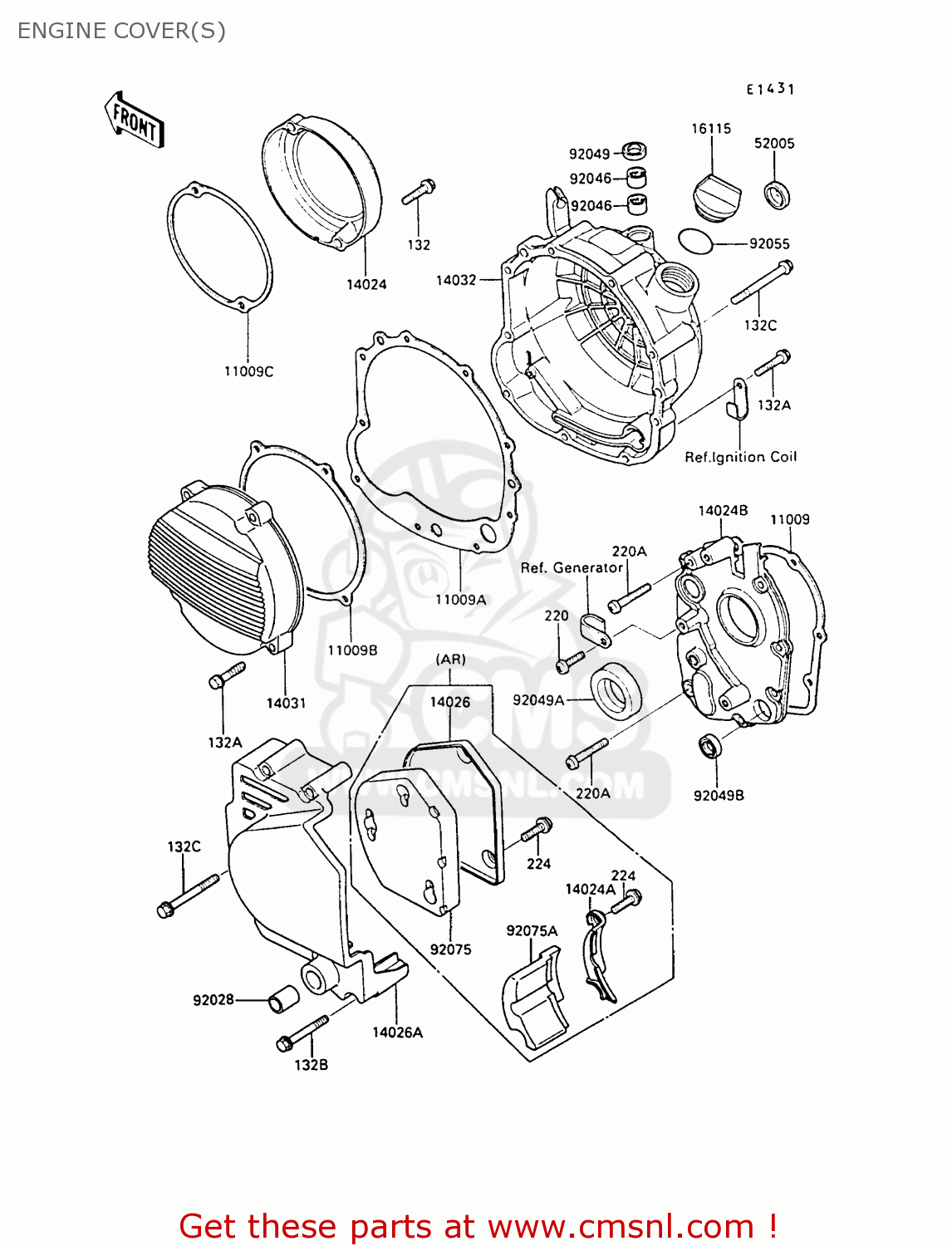 ENGINE COVER(S) ZX500B1 GPX500R 1988 AUSTRIA NR