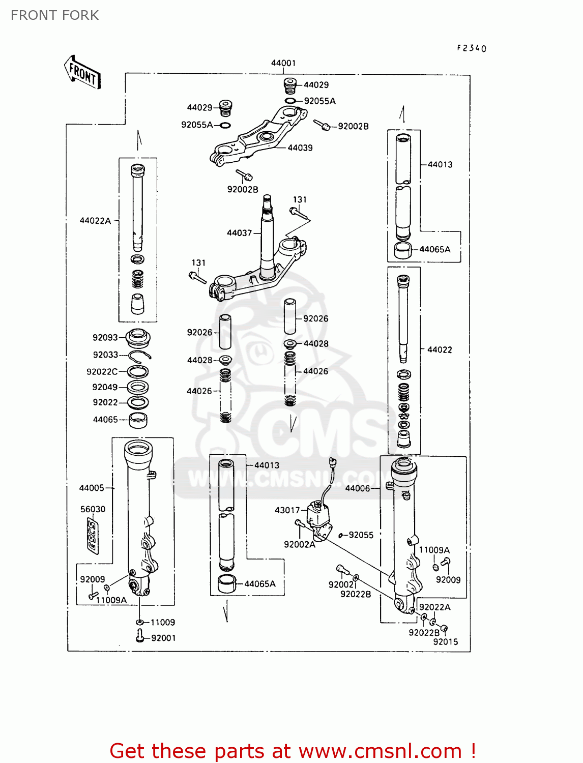 FRONT FORK ZX500B1 GPX500R 1988 AUSTRIA NR