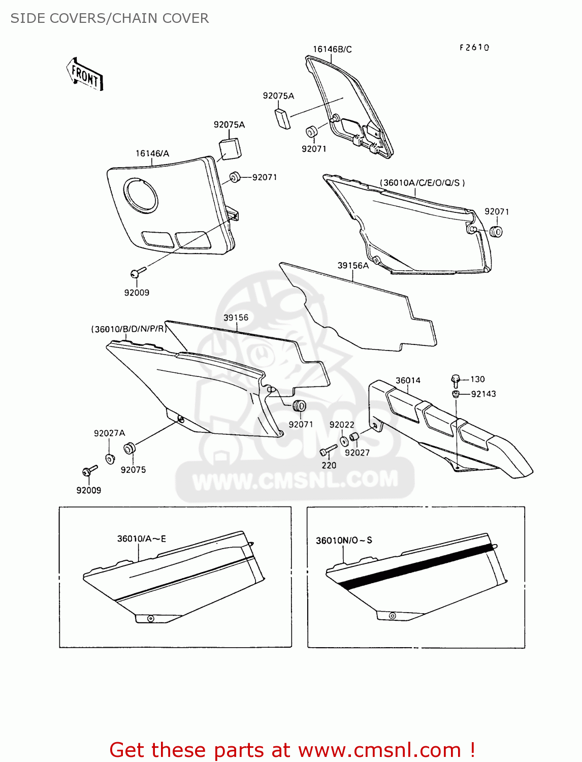 SIDE COVERS/CHAIN COVER ZX500B1 GPX500R 1988 AUSTRIA NR