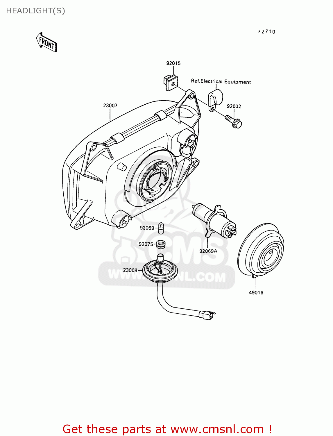 HEADLIGHT(S) ZX500B1 GPX500R 1988 AUSTRIA NR