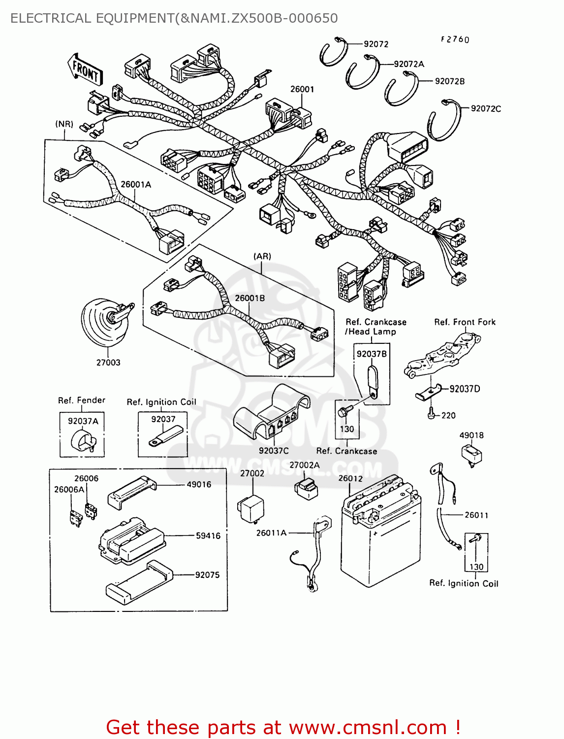 ELECTRICAL EQUIPMENT(&NAMI.ZX500B-000650 ZX500B1 GPX500R 1988 AUSTRIA NR
