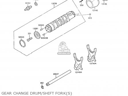 GEAR CHANGE DRUM/SHIFT FORK(S) - ZX500B1 GPX500R 1988 AUSTRIA NR
