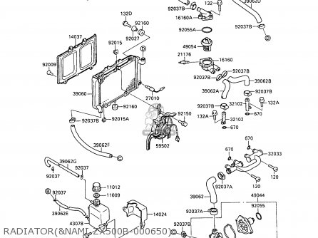 RADIATOR(&NAMI.ZX500B-000650) - ZX500B1 GPX500R 1988 AUSTRIA NR