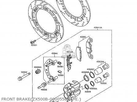 FRONT BRAKE(ZX500B-000055&NAMI.) - ZX500B1 GPX500R 1988 AUSTRIA NR