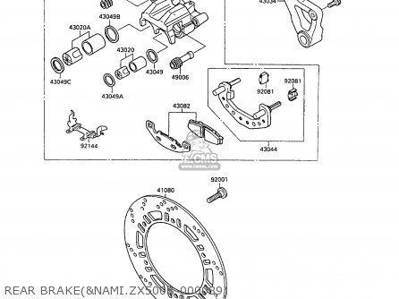 REAR BRAKE(&NAMI.ZX500B-000089) - ZX500B1 GPX500R 1988 AUSTRIA NR