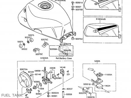 FUEL TANK - ZX500B1 GPX500R 1988 AUSTRIA NR