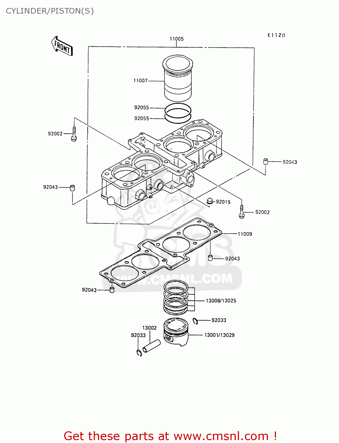 CYLINDER/PISTON(S) ZX500B2 GPX500R 1989 AUSTRIA NR