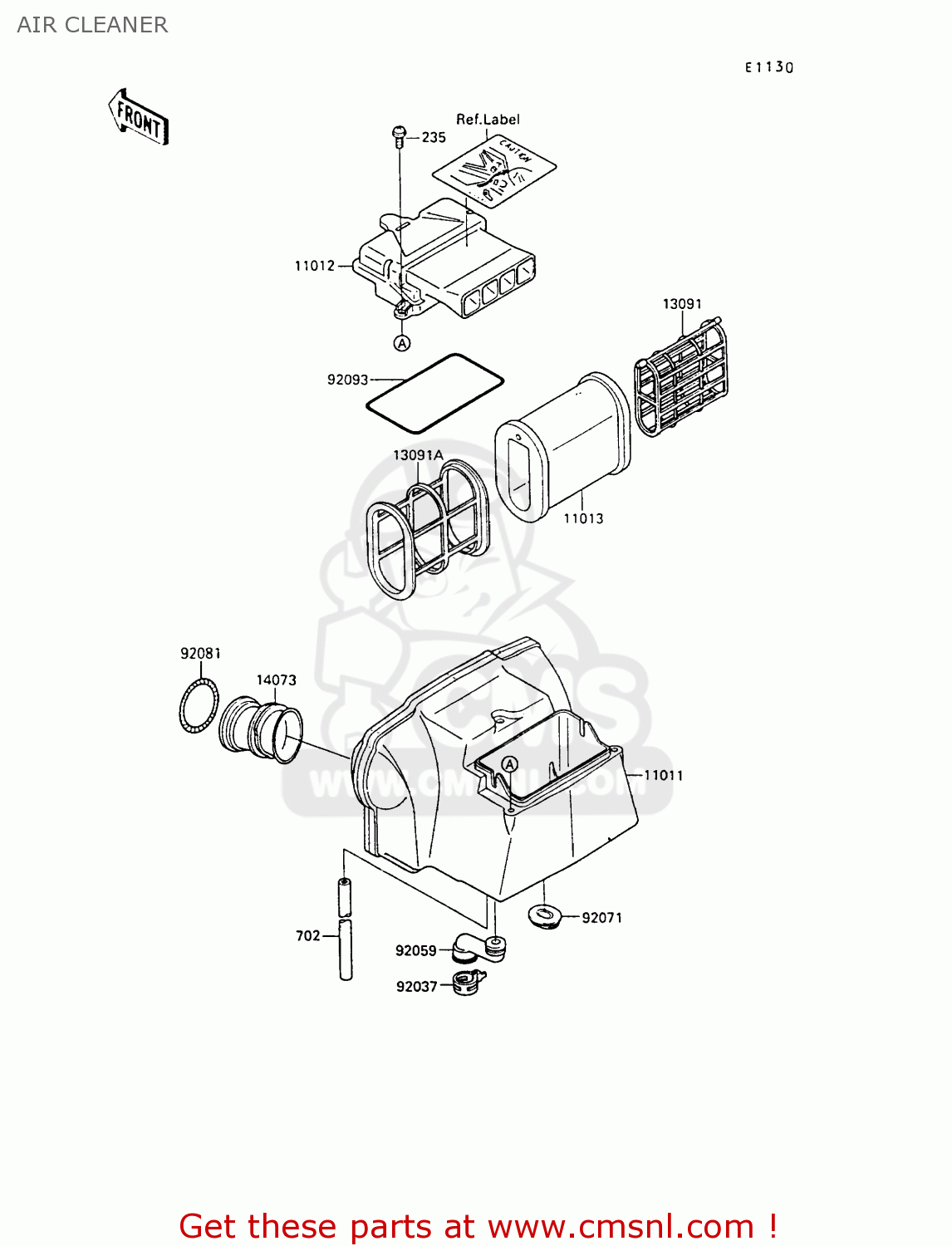 AIR CLEANER ZX500B2 GPX500R 1989 AUSTRIA NR