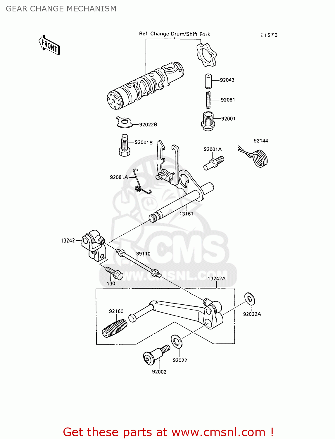 GEAR CHANGE MECHANISM ZX500B2 GPX500R 1989 AUSTRIA NR