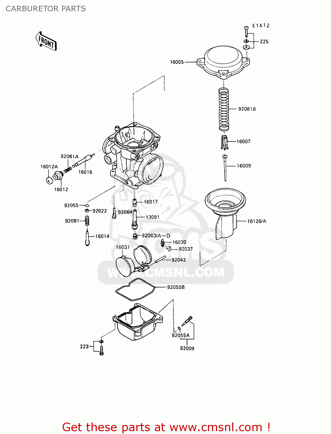 CARBURETOR PARTS ZX500B2 GPX500R 1989 AUSTRIA NR