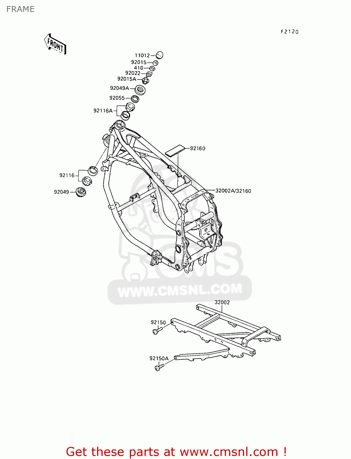 FRAME ZX500B2 GPX500R 1989 AUSTRIA NR
