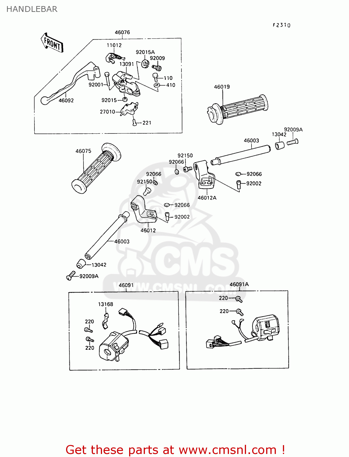 HANDLEBAR ZX500B2 GPX500R 1989 AUSTRIA NR