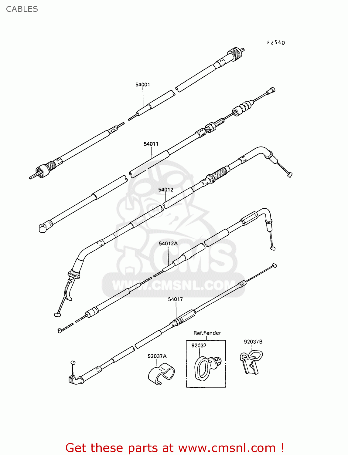 CABLES ZX500B2 GPX500R 1989 AUSTRIA NR