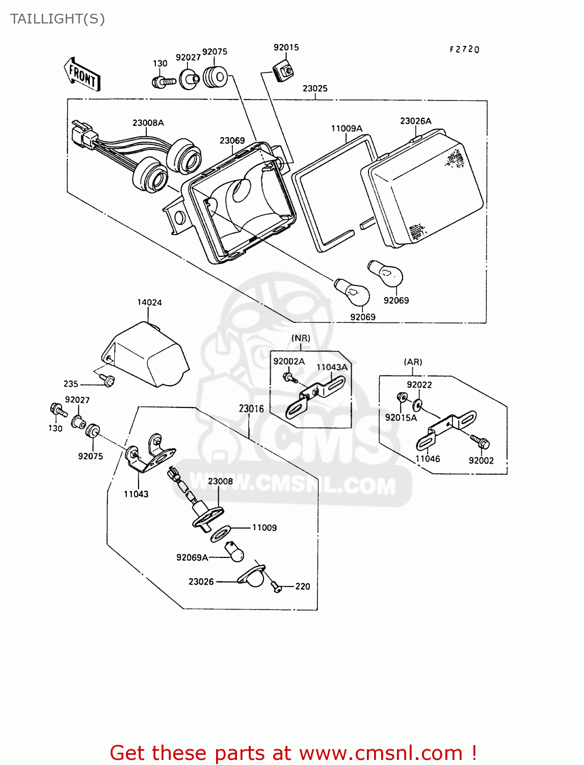 TAILLIGHT(S) ZX500B2 GPX500R 1989 AUSTRIA NR