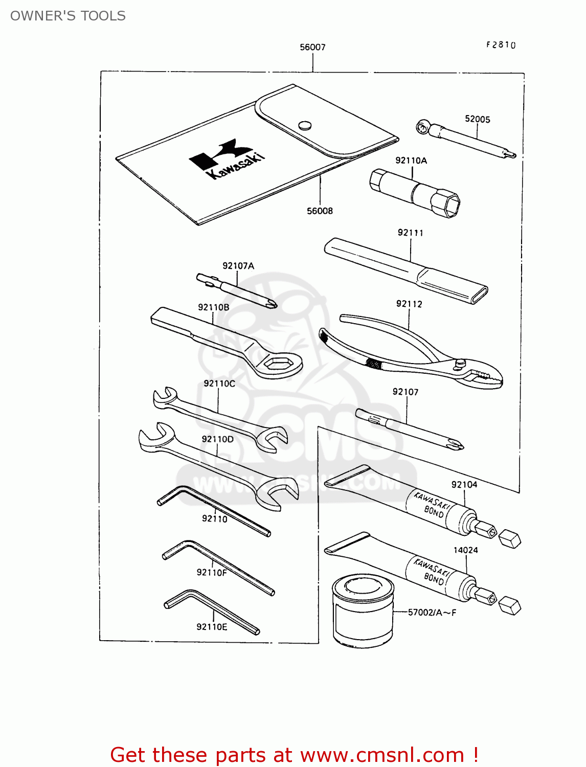 OWNER'S TOOLS ZX500B2 GPX500R 1989 AUSTRIA NR
