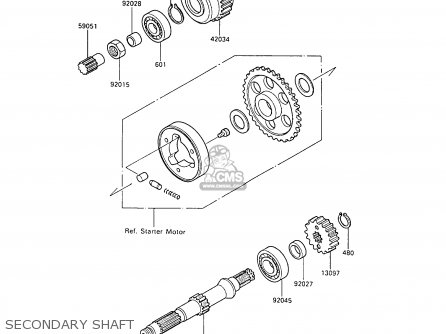 SECONDARY SHAFT - ZX500B2 GPX500R 1989 AUSTRIA NR