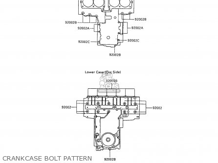 CRANKCASE BOLT PATTERN - ZX500B2 GPX500R 1989 AUSTRIA NR
