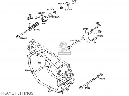 FRAME FITTINGS - ZX500B2 GPX500R 1989 AUSTRIA NR
