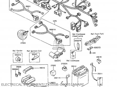 ELECTRICAL EQUIPMENT(ZX500B-000651&NAMI. - ZX500B2 GPX500R 1989 AUSTRIA NR