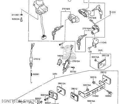 IGNITION SWITCH - ZX500B2 GPX500R 1989 AUSTRIA NR