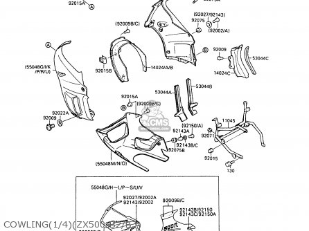 COWLING(1/4)(ZX500-B2/B3) - ZX500B2 GPX500R 1989 AUSTRIA NR