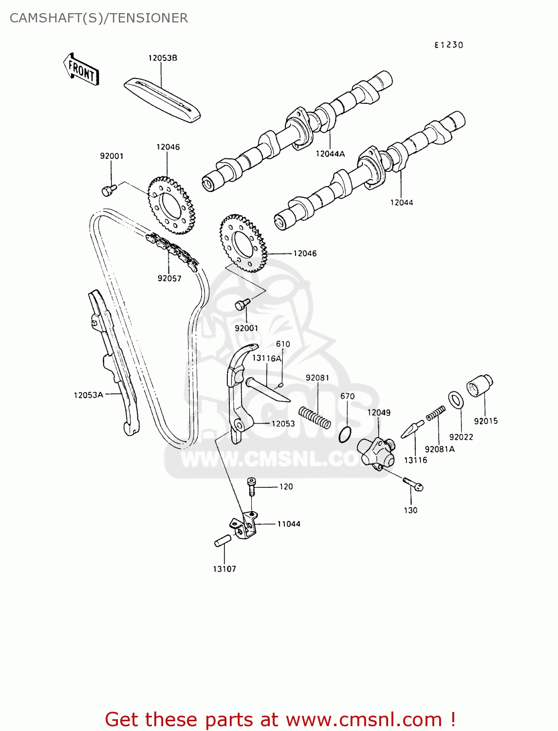 CAMSHAFT(S)/TENSIONER ZX500B3 GPX500R 1990 AUSTRIA