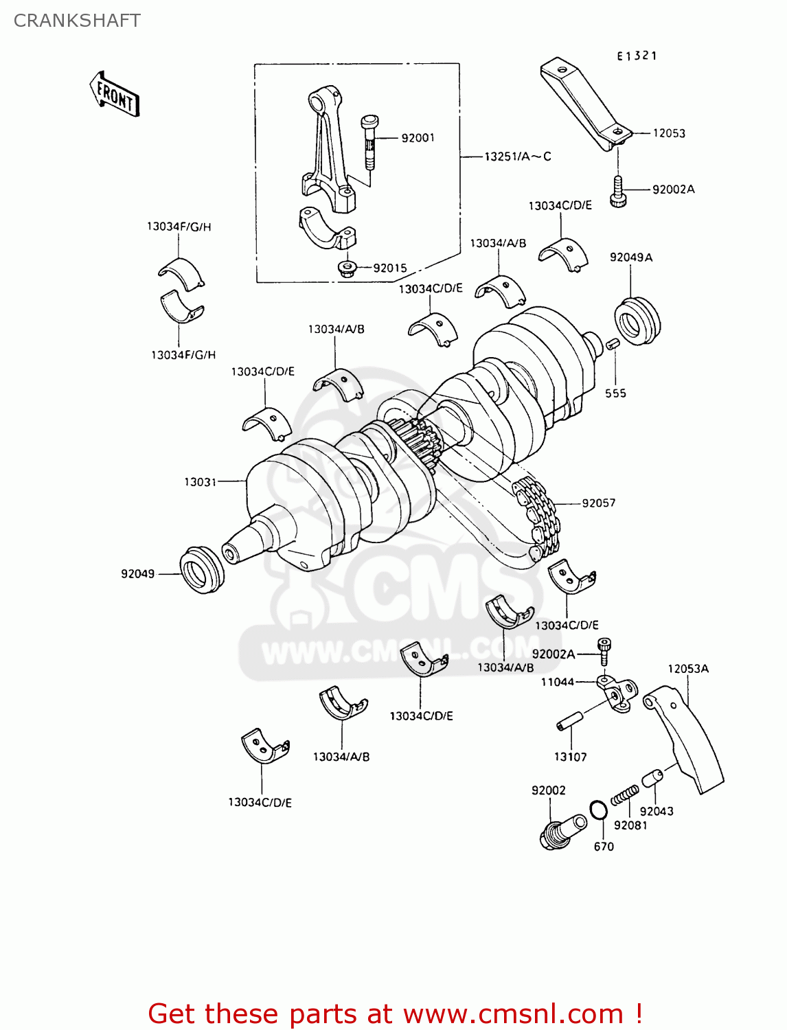 CRANKSHAFT ZX500B3 GPX500R 1990 AUSTRIA