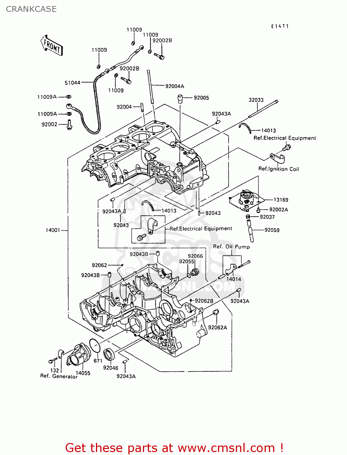 CRANKCASE ZX500B3 GPX500R 1990 AUSTRIA