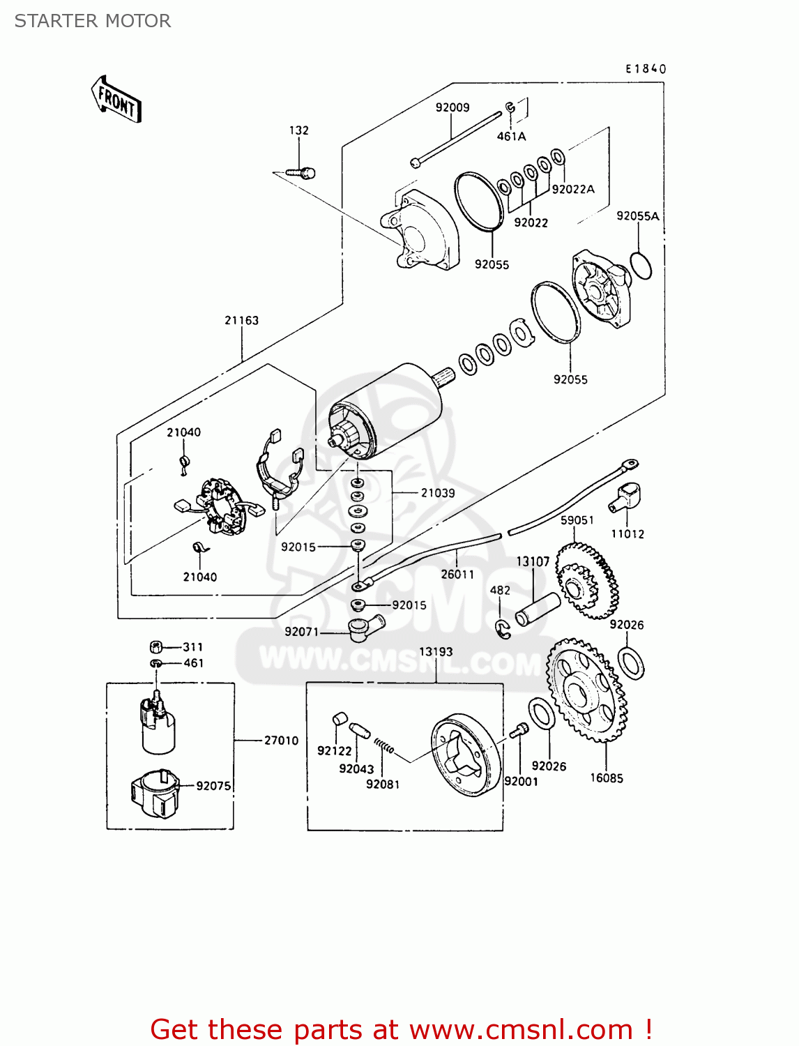 STARTER MOTOR ZX500B3 GPX500R 1990 AUSTRIA