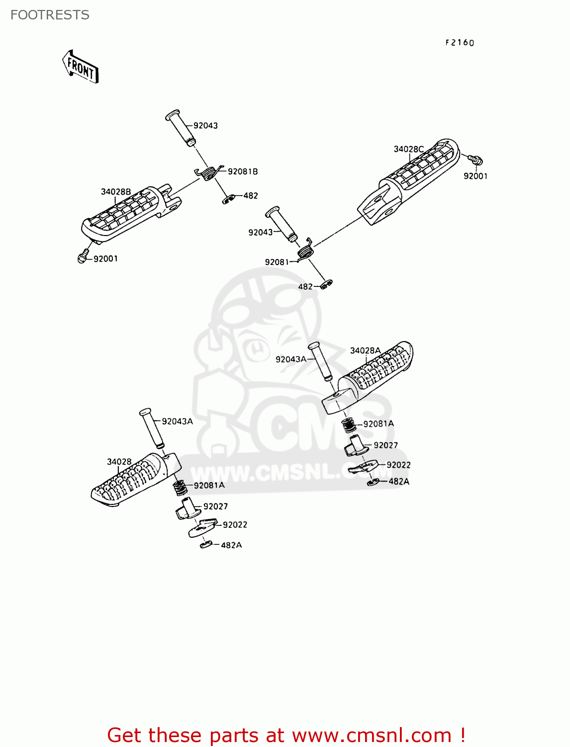 FOOTRESTS ZX500B3 GPX500R 1990 AUSTRIA