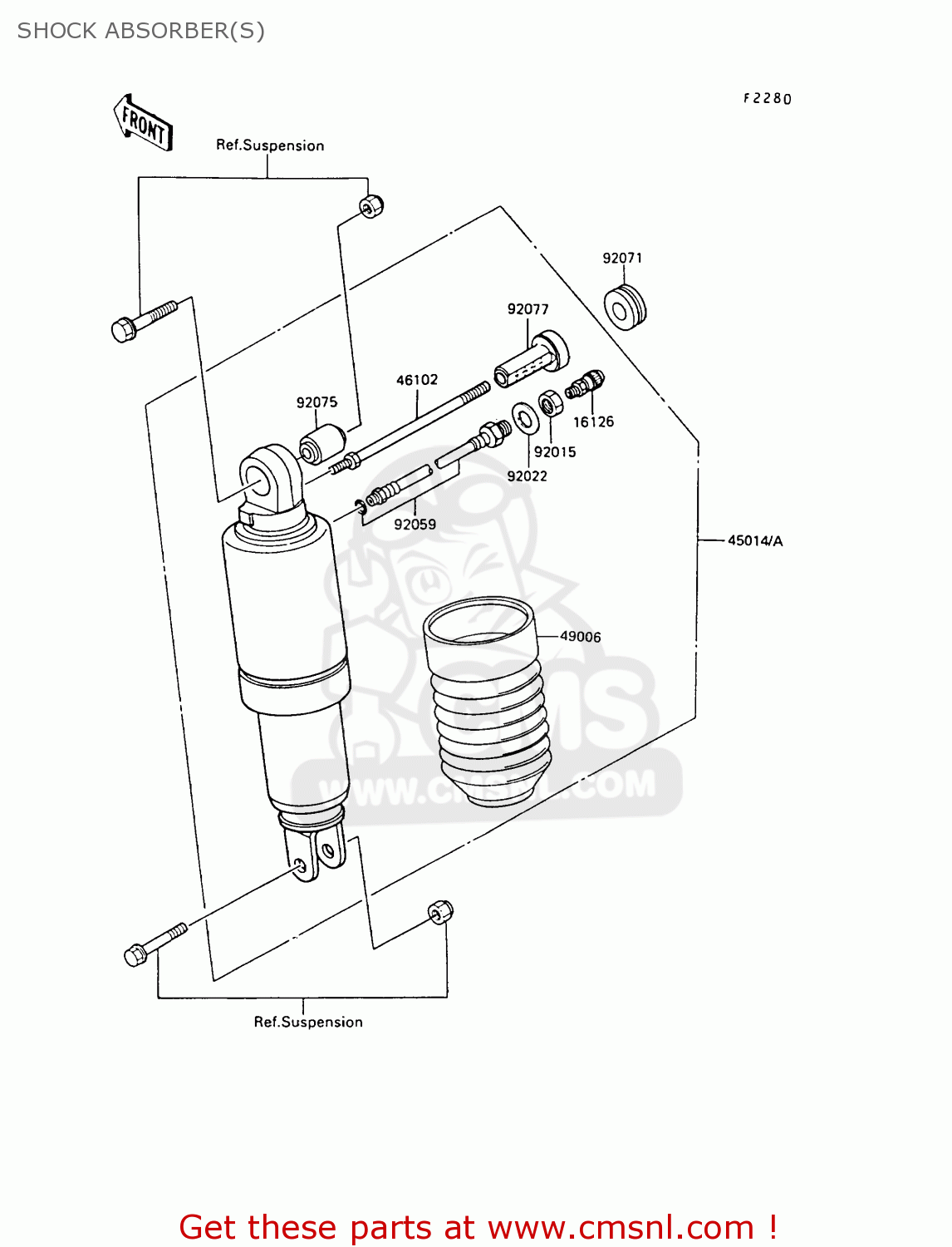 SHOCK ABSORBER(S) ZX500B3 GPX500R 1990 AUSTRIA