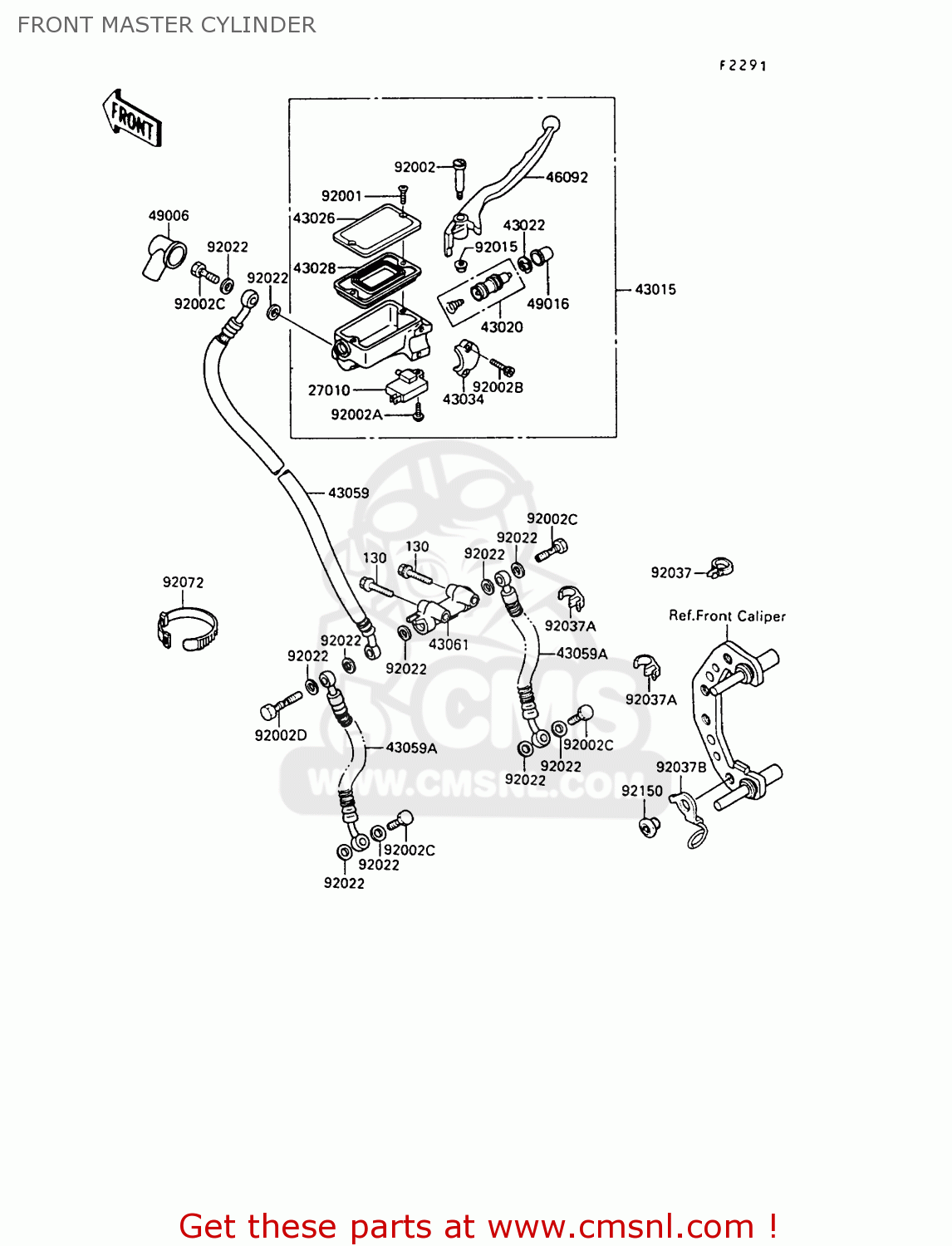 FRONT MASTER CYLINDER ZX500B3 GPX500R 1990 AUSTRIA
