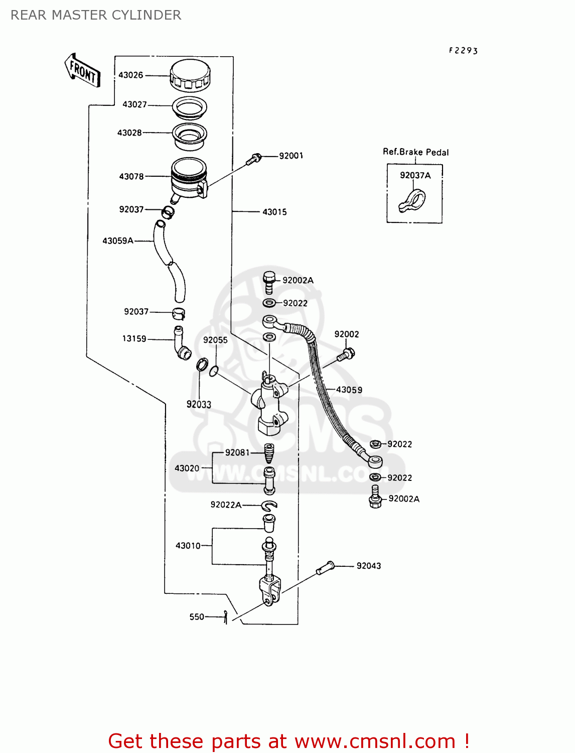 REAR MASTER CYLINDER ZX500B3 GPX500R 1990 AUSTRIA