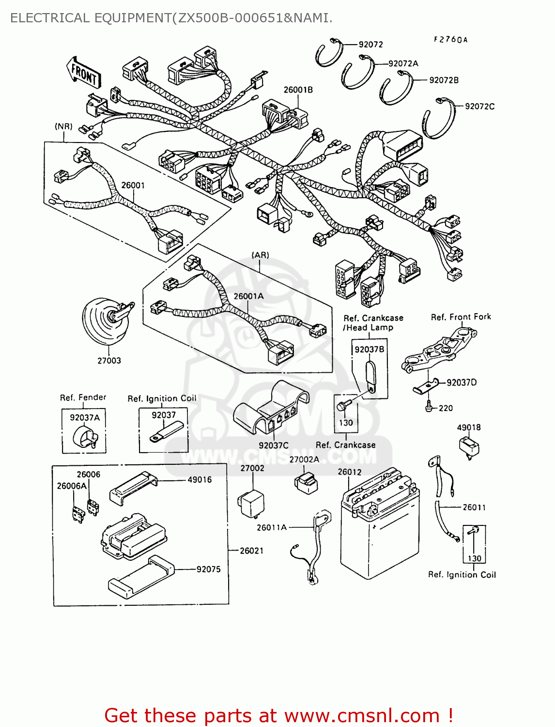 ELECTRICAL EQUIPMENT(ZX500B-000651&NAMI. ZX500B3 GPX500R 1990 AUSTRIA